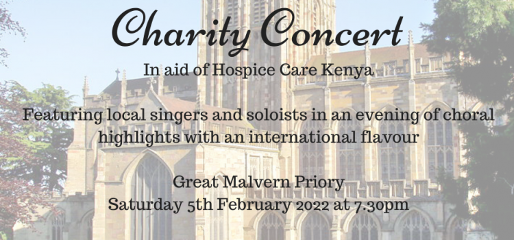 Join us at a Charity Concert at Great Malvern Priory on Saturday 5th February 2022